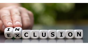 Blocks that spell the word EXCLUSION