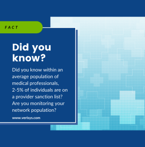 Statistics about the provider sanction list