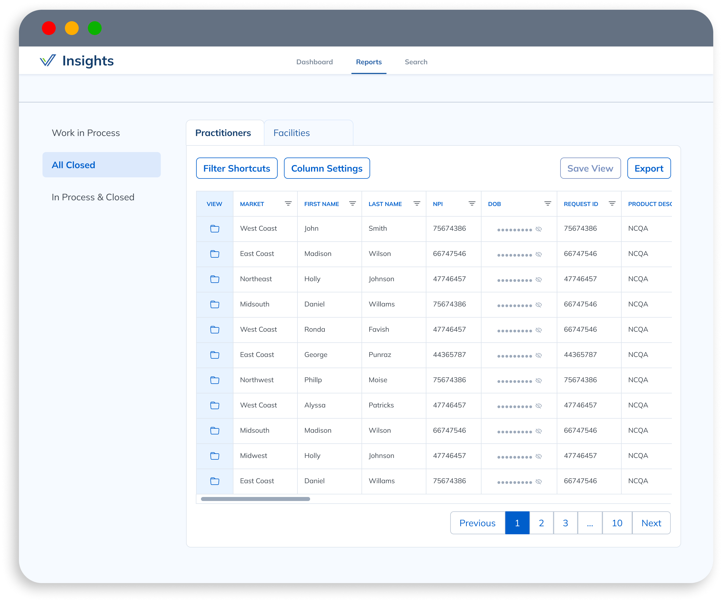 screenshot of advanced Credential and PSV reports